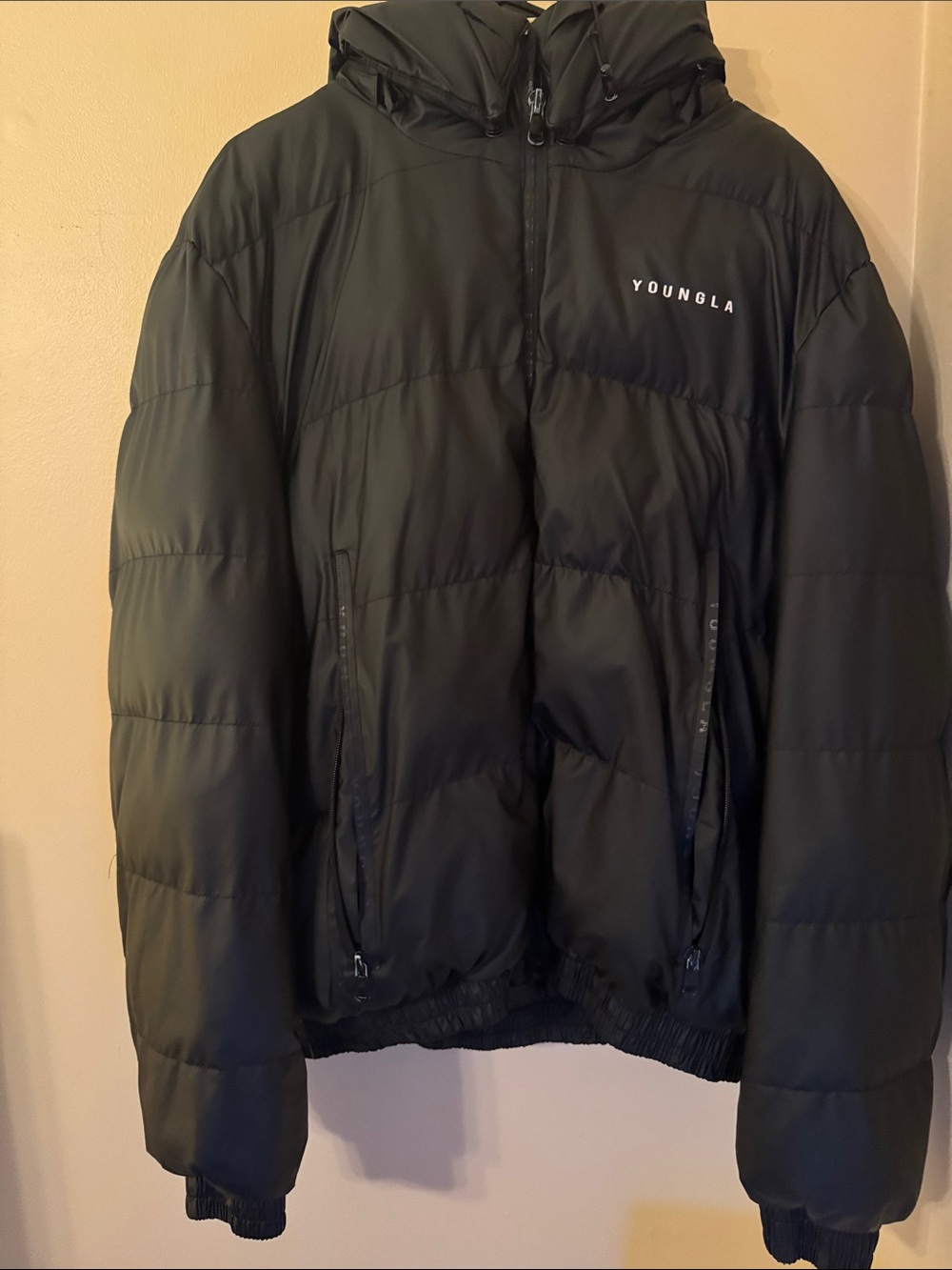YoungLA Black Hooded Puffer Jacket